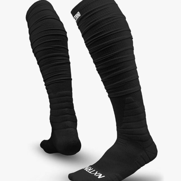 NNxtrnd XTD Scrunch Football Socks, Extra Long Padded Mens Black - Picture 4 of 4